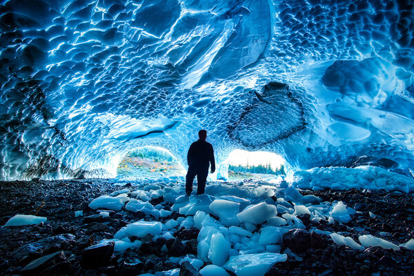 Cavernas de gelo Mendenhall, Alasca (EUA)